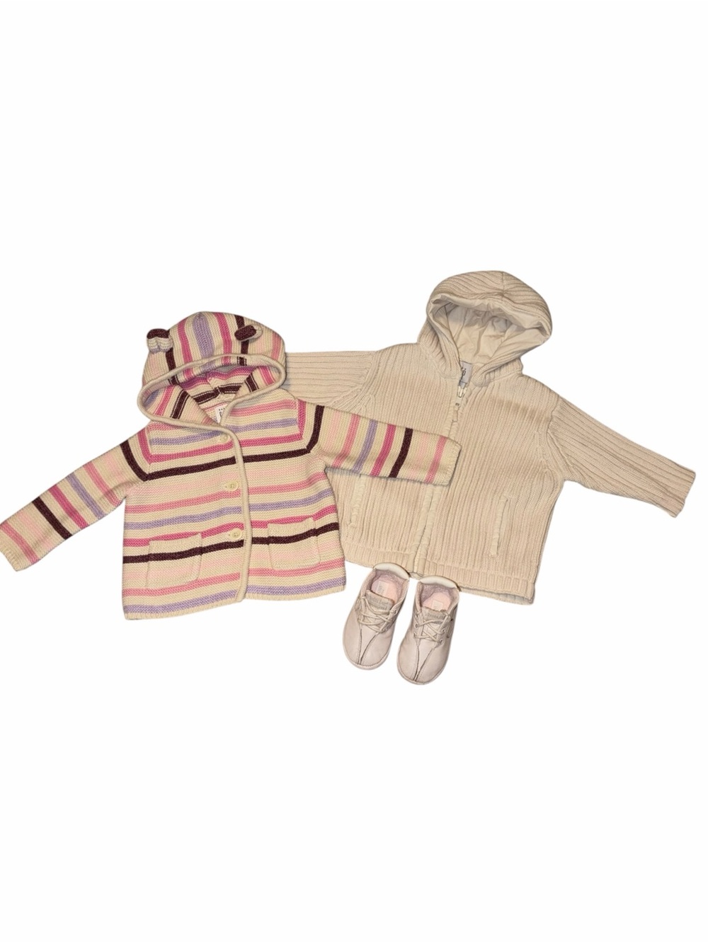 Vintage Y2K Baby Gap 3-6M Knit Sweater Jackets Toddler University Leather Shoes